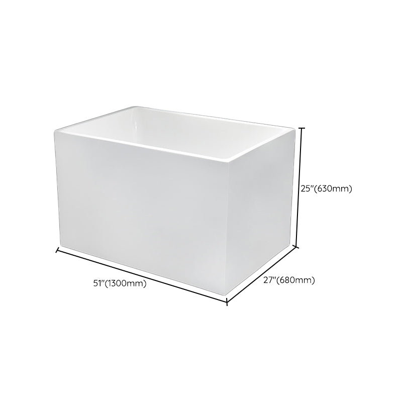 Back to Wall Soaking Bathtub Rectangular Modern Bath Tub (Board not Included)
