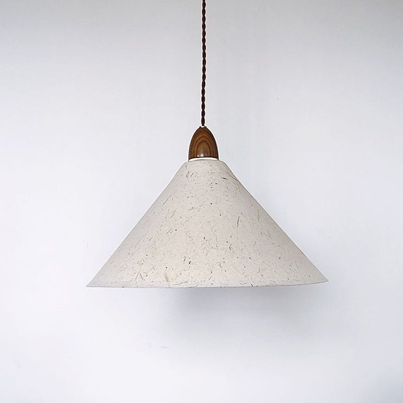 1 Head Restaurant Pendant Simple White Hanging Ceiling Lamp with Cone Fabric Shade