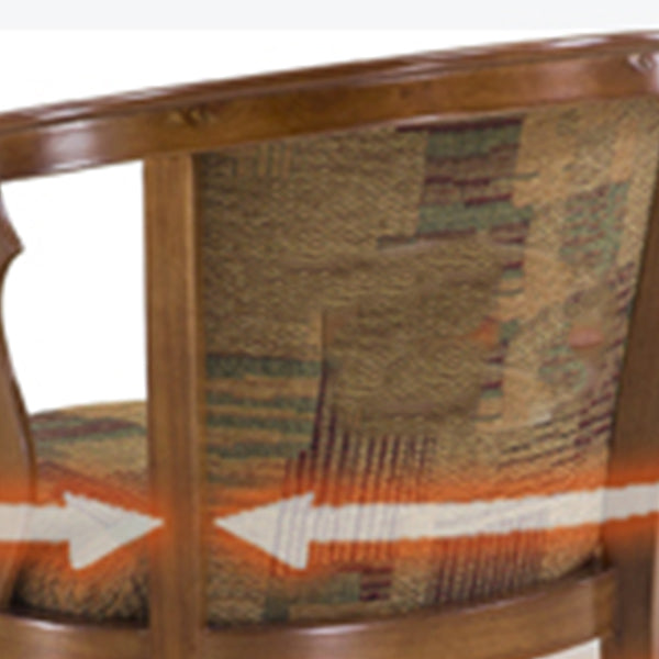 Traditional Arm Chair Upholstered Fabric Dining Chair with Wood Legs