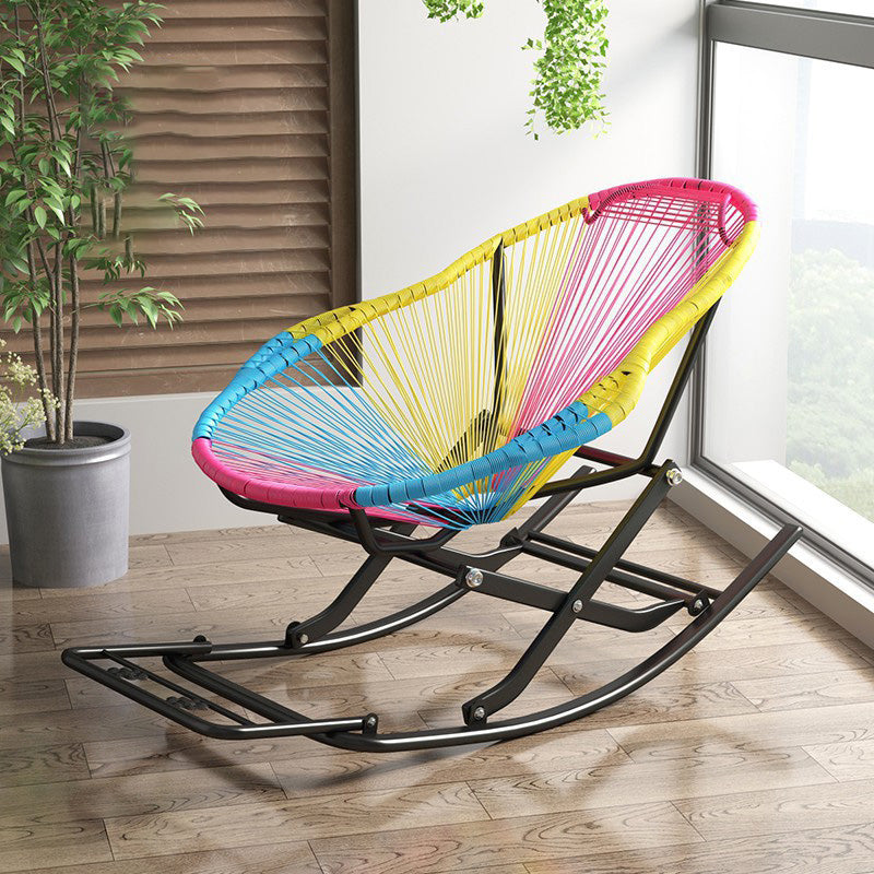 Iron Base Modern Rocking Chair Leisure Lounge Lazy Chair for Balcony