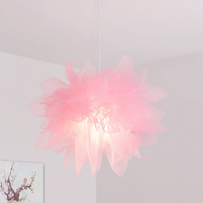 A soffitto a fiore a sospensione modernismo luce 1 luce 18 "/27" larghezza lampada a sospensione bianca/blu/rosa per camera da letto
