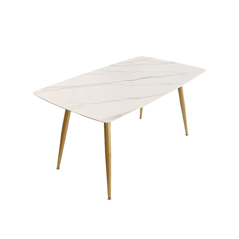 Glam 4 Legs Dining Room Table Sintered Stone Table for Kitchen