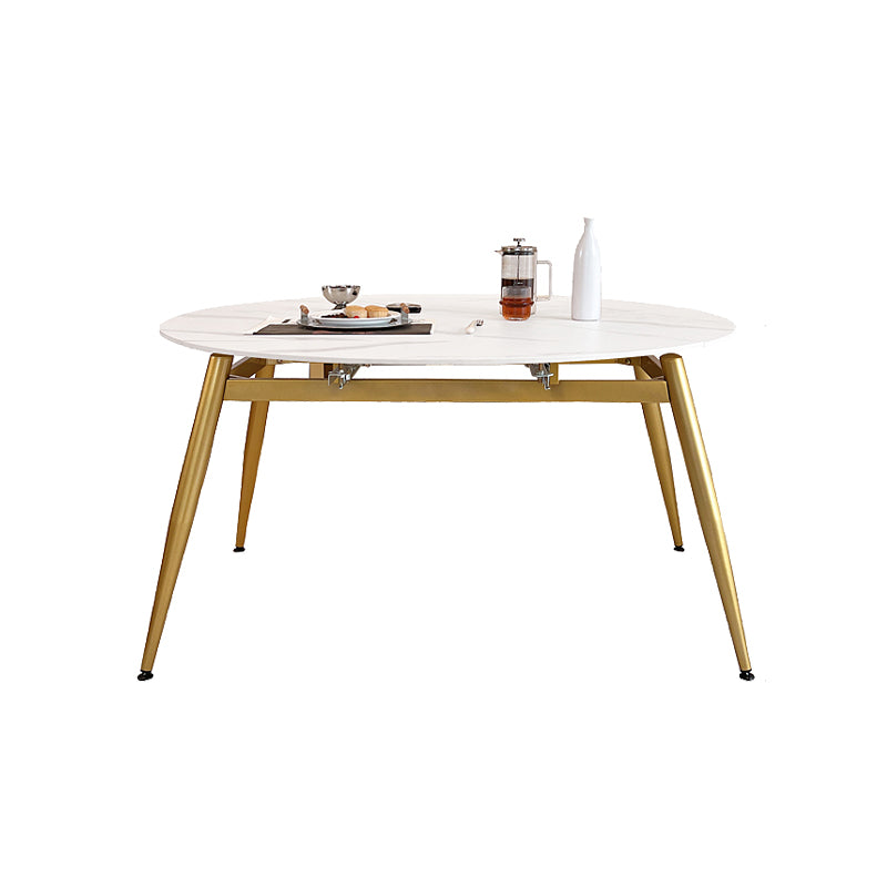 Glam 4 Legs Dining Room Table Sintered Stone Table for Kitchen