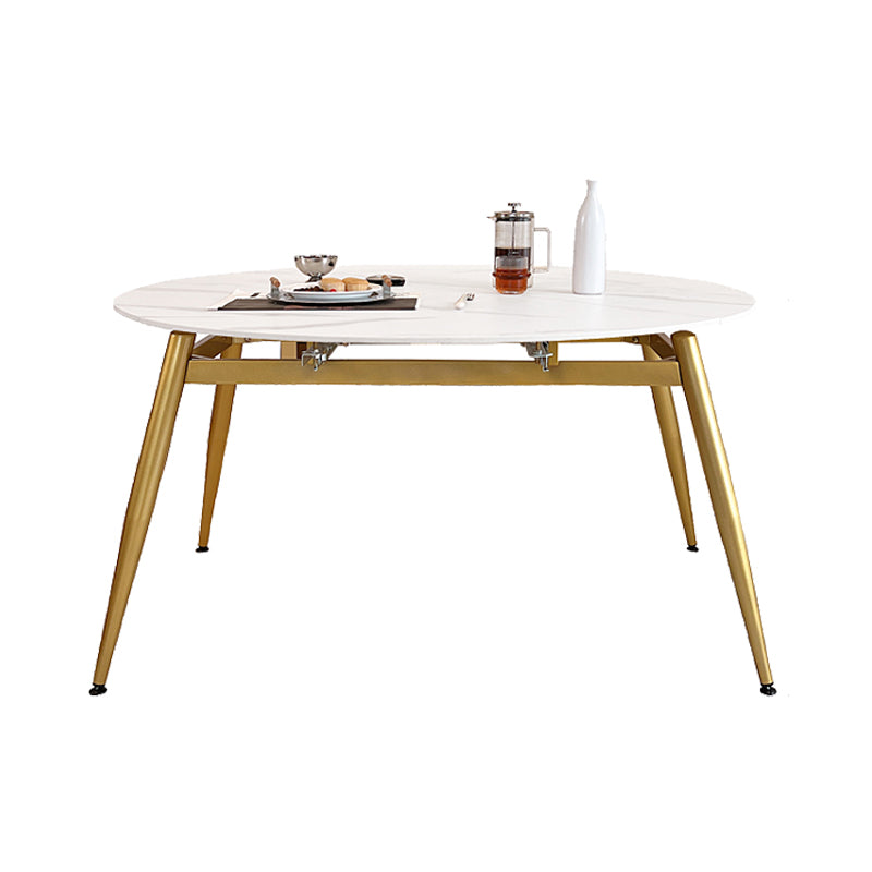 Glam 4 Legs Dining Room Table Sintered Stone Table for Kitchen