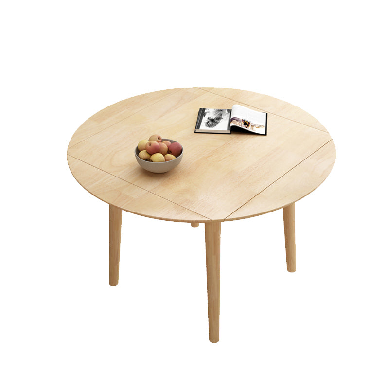 Drop-Leaf Dining Table Contemporary Solid Wood Dining Room Table