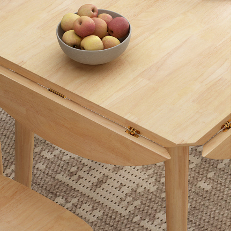Drop-Leaf Dining Table Contemporary Solid Wood Dining Room Table