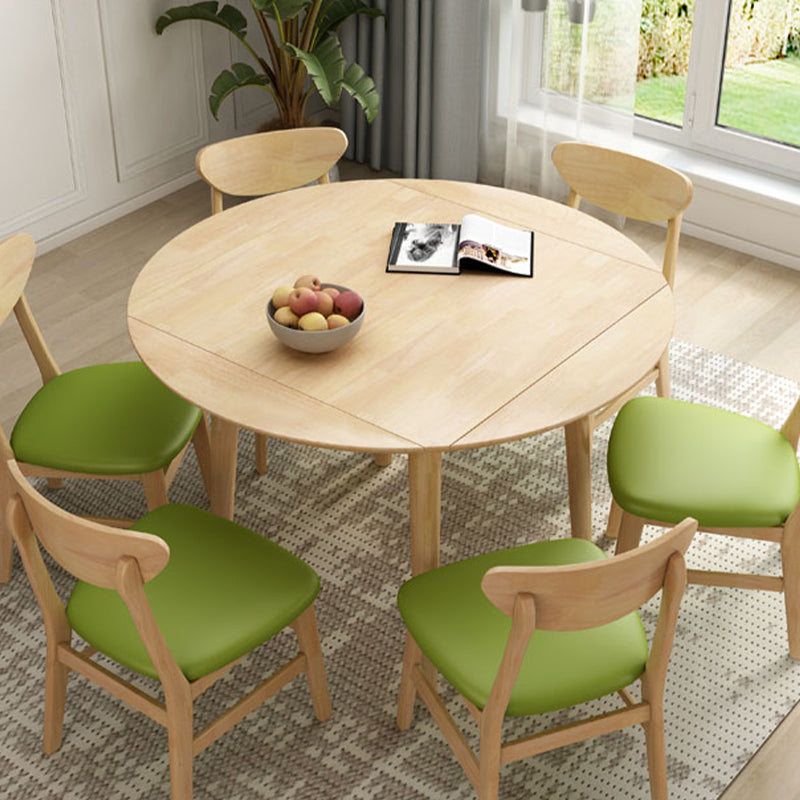 Drop-Leaf Dining Table Contemporary Solid Wood Dining Room Table