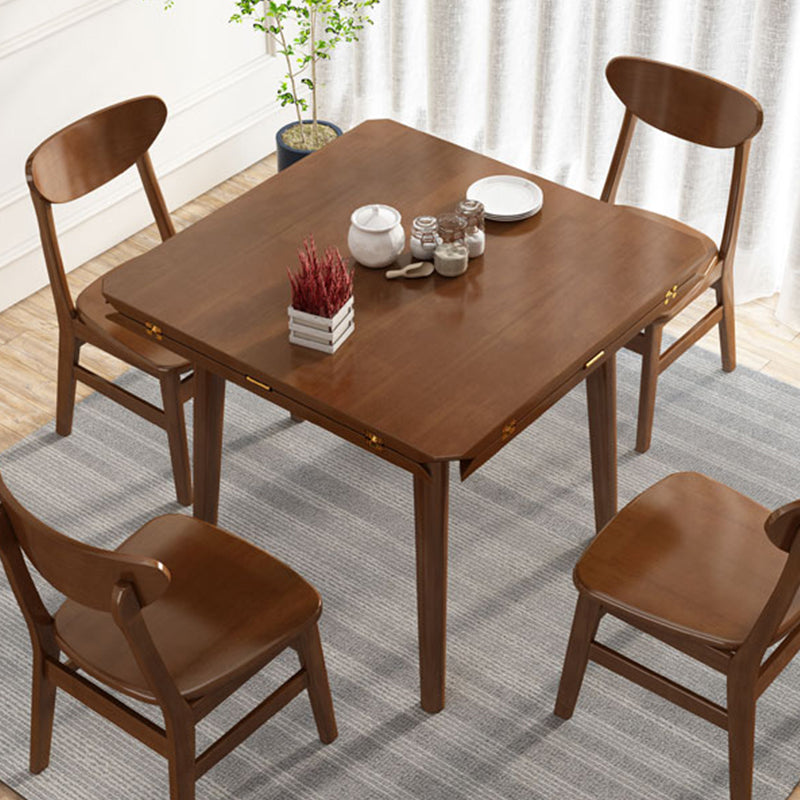 Drop-Leaf Dining Table Contemporary Solid Wood Dining Room Table