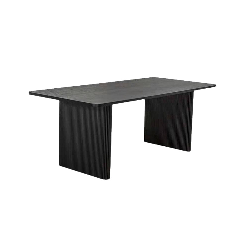 Black Pine Wood Dining Table Modern Indoor Rectangle Dinette Table