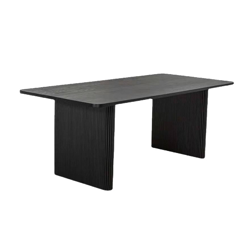 Black Pine Wood Dining Table Modern Indoor Rectangle Dinette Table