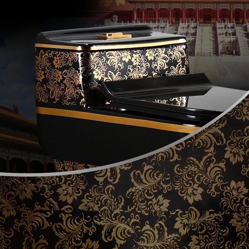 Traditional Floor Mounted Toilet All In One Porcelain Siphon Jet Flush Toilet