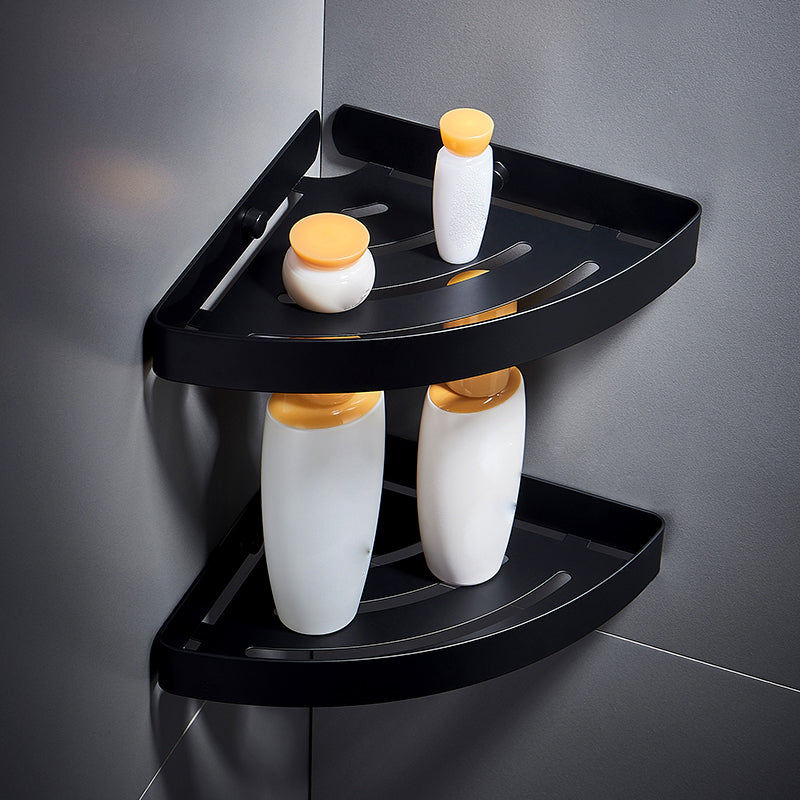Silver/Black Bathroom Accessory Set Modern 1/2/3 - Piece Bath Shelf