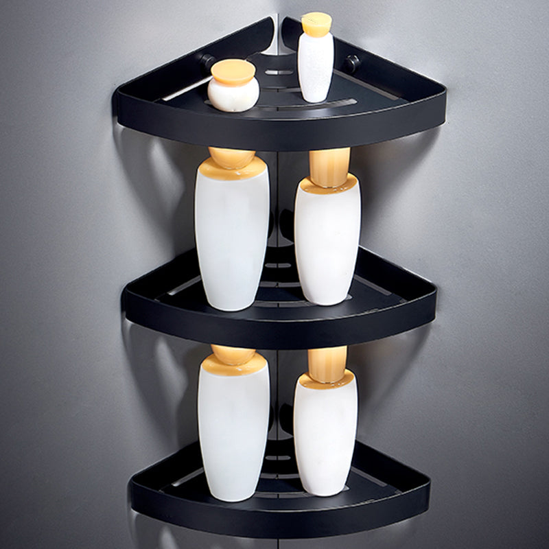 Silver/Black Bathroom Accessory Set Modern 1/2/3 - Piece Bath Shelf