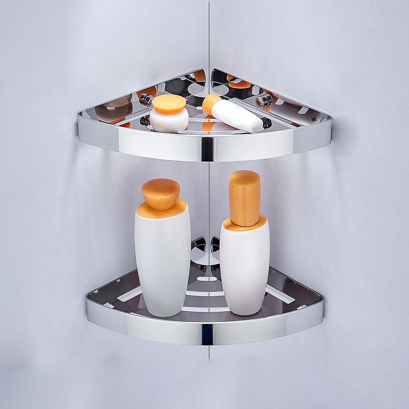 Silver/Black Bathroom Accessory Set Modern 1/2/3 - Piece Bath Shelf