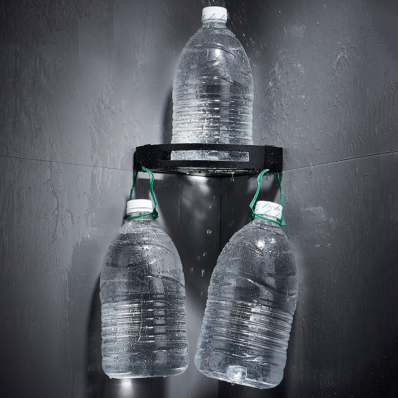 Silver/Black Bathroom Accessory Set Modern 1/2/3 - Piece Bath Shelf