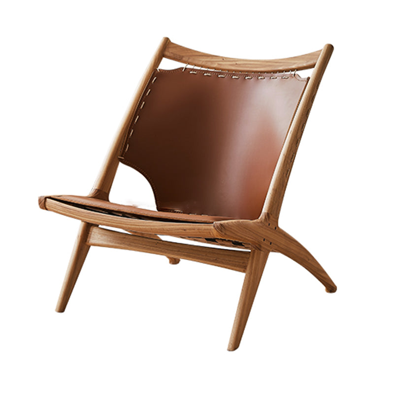 Solid Wood Armless Chair Fixed Back Lounge Chair for Living Room