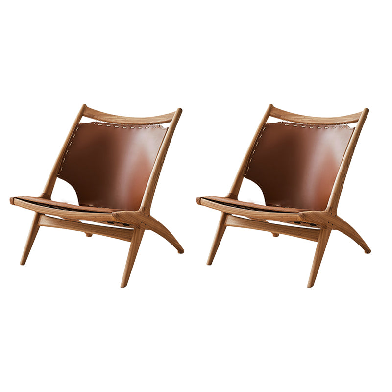 Solid Wood Armless Chair Fixed Back Lounge Chair for Living Room
