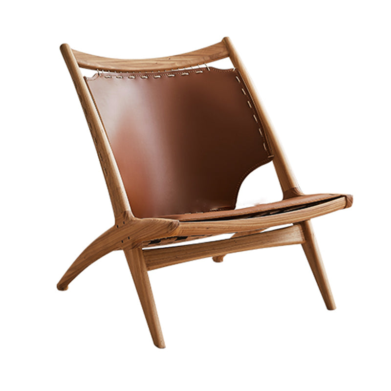 Solid Wood Armless Chair Fixed Back Lounge Chair for Living Room