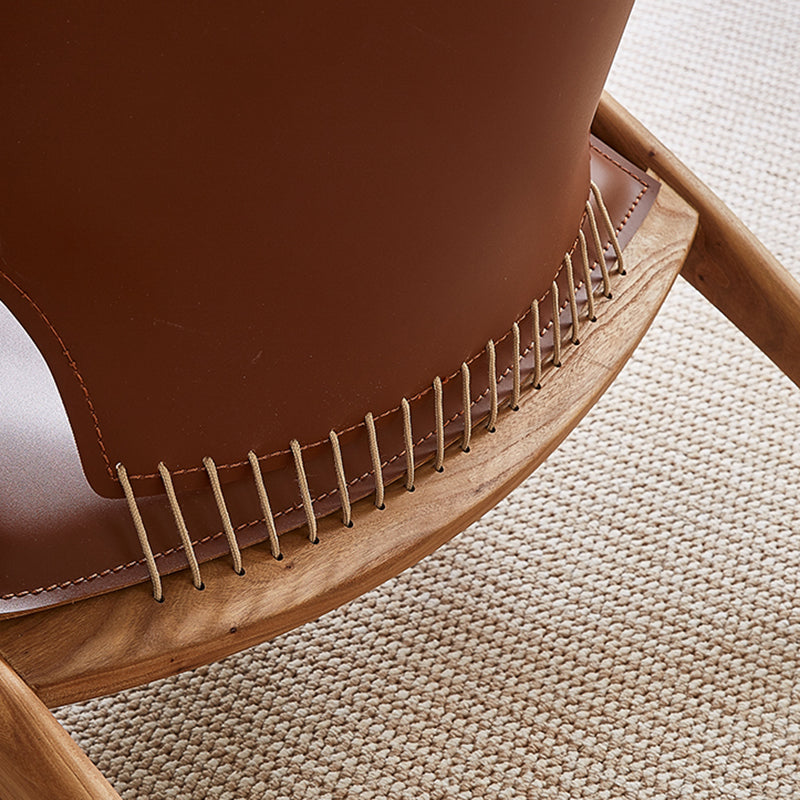Solid Wood Armless Chair Fixed Back Lounge Chair for Living Room