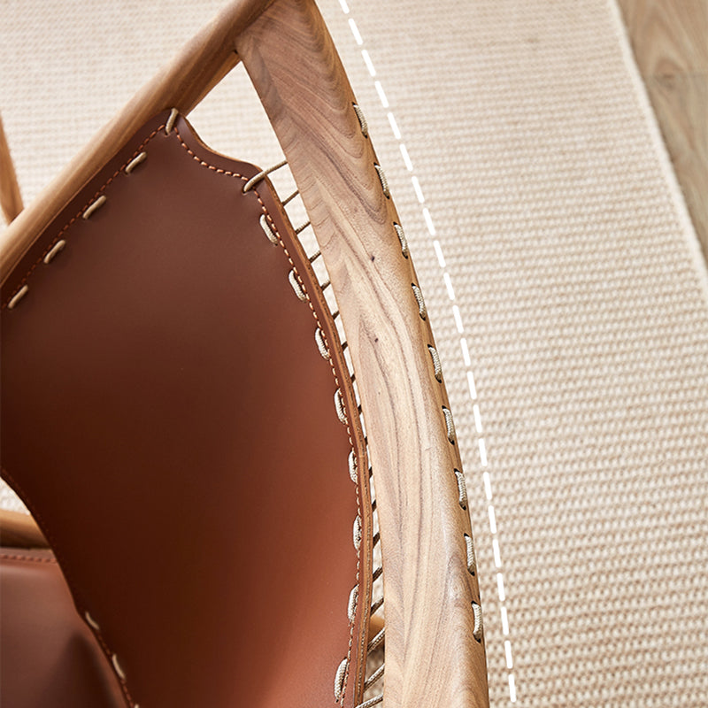 Solid Wood Armless Chair Fixed Back Lounge Chair for Living Room