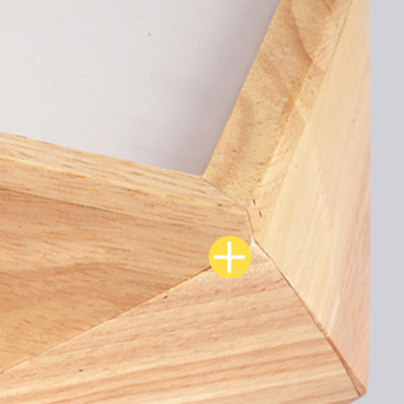 1 Light Geometric Flush Mount Contemporary Wood Flush Light for Bedroom