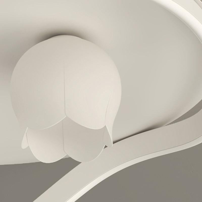 LED Modern Metal Flush Mount Linear Shape Ceiling Light with Plastic Shade for Living Room