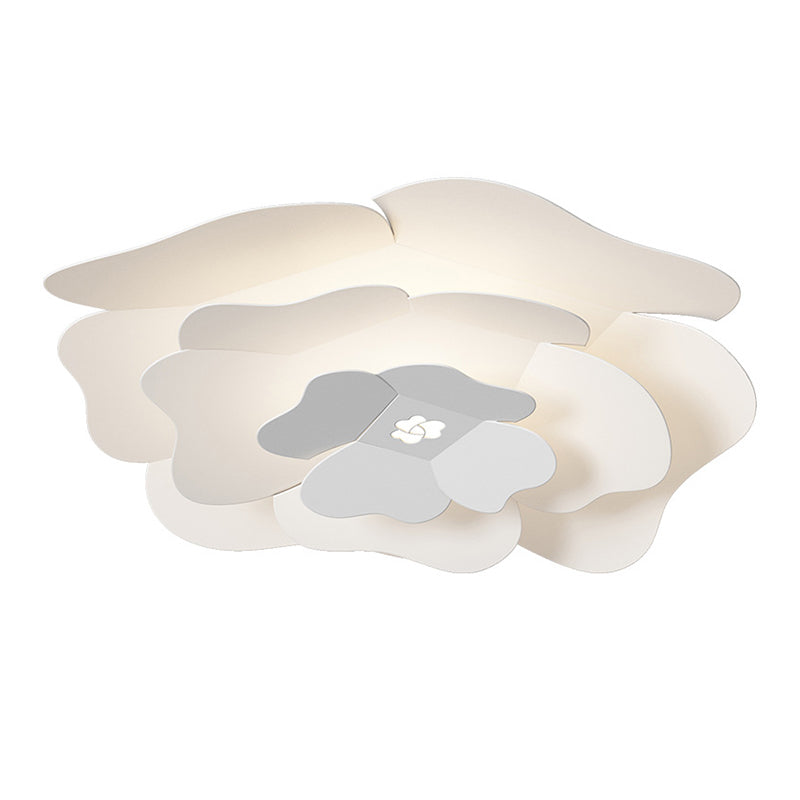 Modernism Flush Mount Flower-Shaped Ceiling Mounted Fixture in White for Bedroom