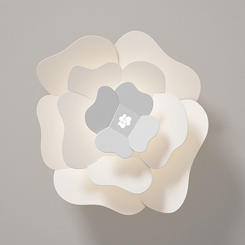 Modernism Flush Mount Flower-Shaped Ceiling Mounted Fixture in White for Bedroom