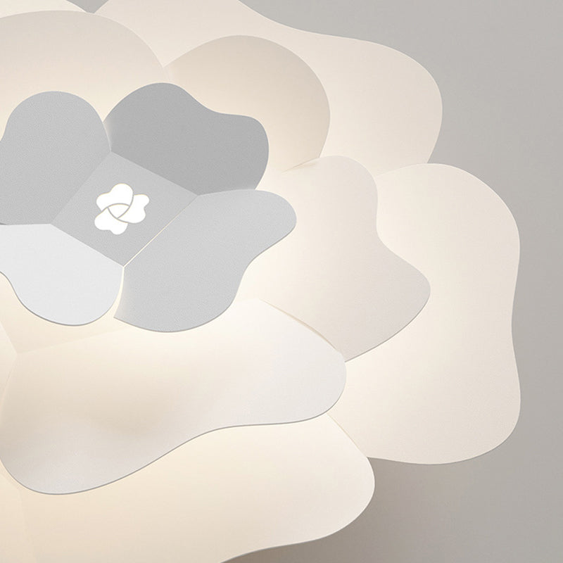 Modernism Flush Mount Flower-Shaped Ceiling Mounted Fixture in White for Bedroom