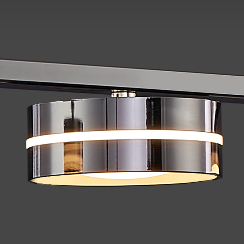 Contemporary Hanging Light Drum Island Light Fixture in Black for Dining Room