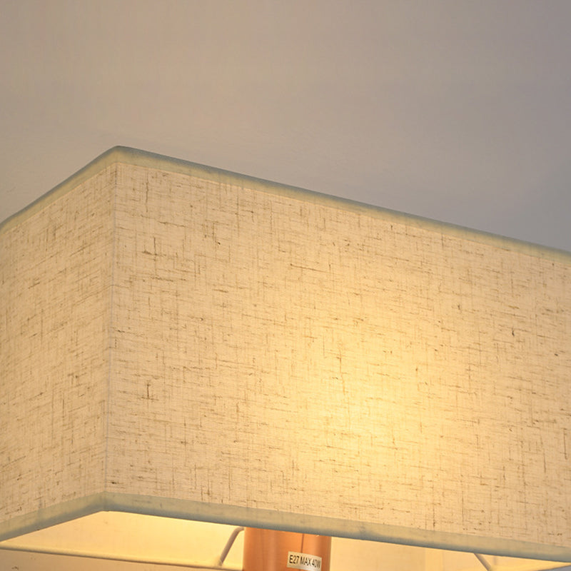 Modern Wall Sconce Metal Rectangle Shape Wall Light with Fabric Shade for Bedroom