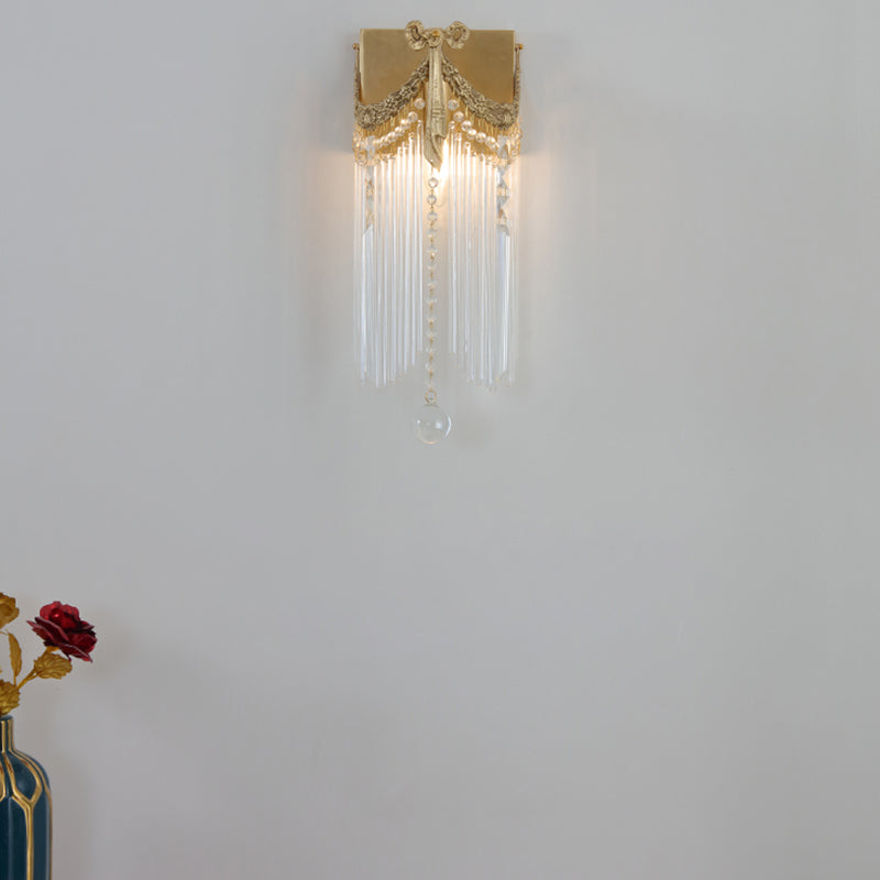 Modern Crystal Shade Wall Lighting Fixtures Gold Wall Lamp for Bedroom