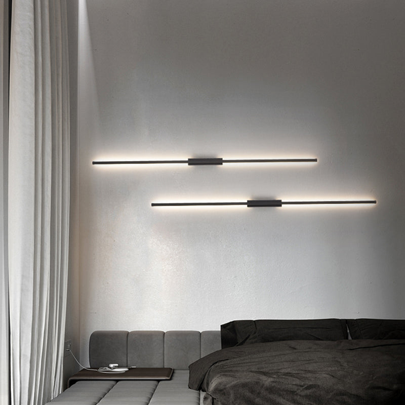 Black Shade Wall Lamp Modern Metal Shade Wall Lighting Fixtures for Living Room