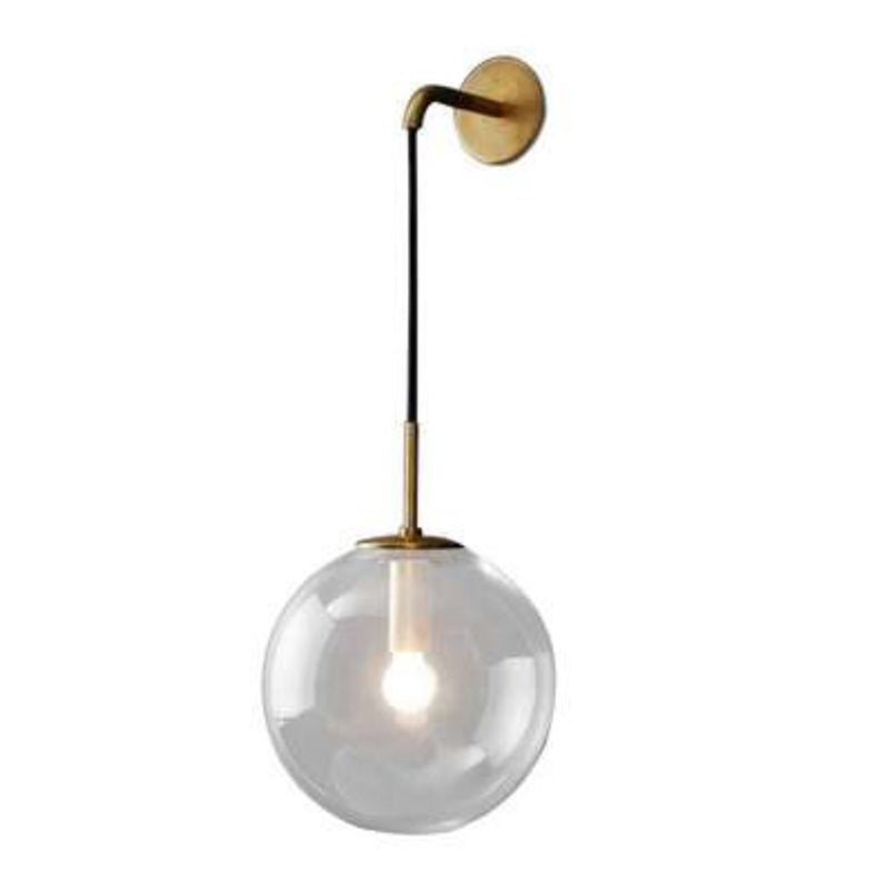 Modern Wall Sconce Ball Shape Metal Vanity Lamp with Glass Shade for Bathroom