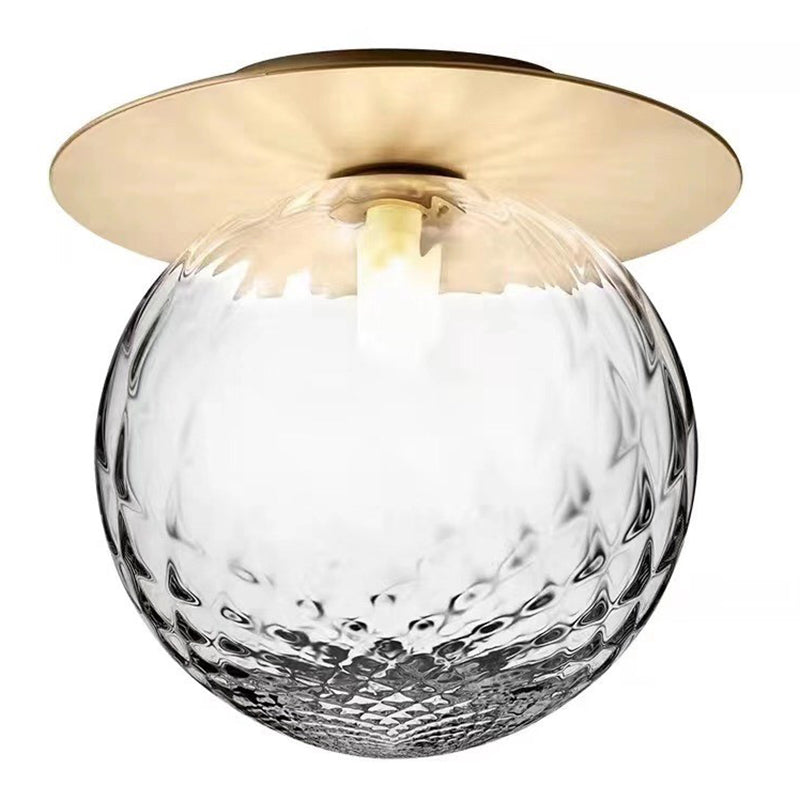 Modern Wall Sconce Metal Ball Shape Vanity Lamp with Glass Shade for Bathroom