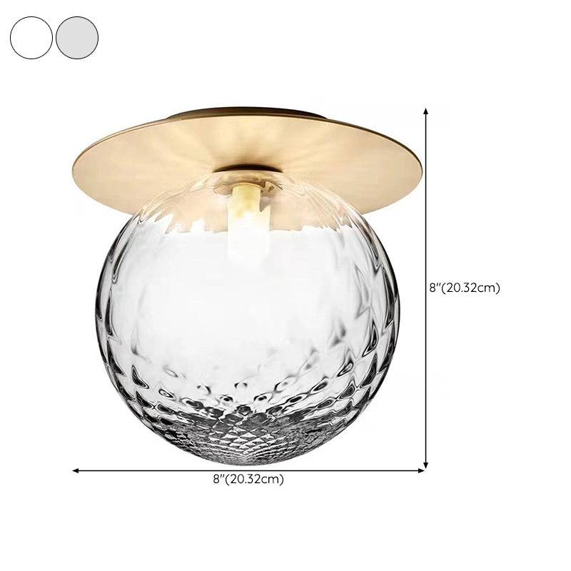 Modern Wall Sconce Metal Ball Shape Vanity Lamp with Glass Shade for Bathroom