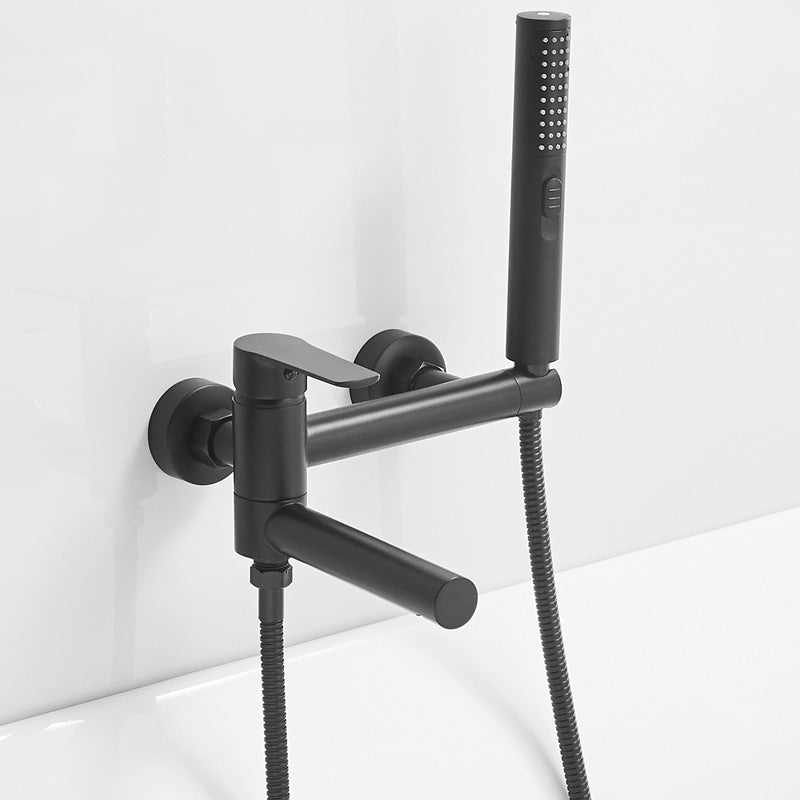 Swivel Spout Tub Faucet Trim Single Lever Handle Handshower Bath Filler with Shower Hose