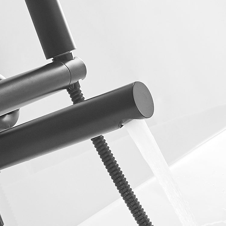 Swivel Spout Tub Faucet Trim Single Lever Handle Handshower Bath Filler with Shower Hose