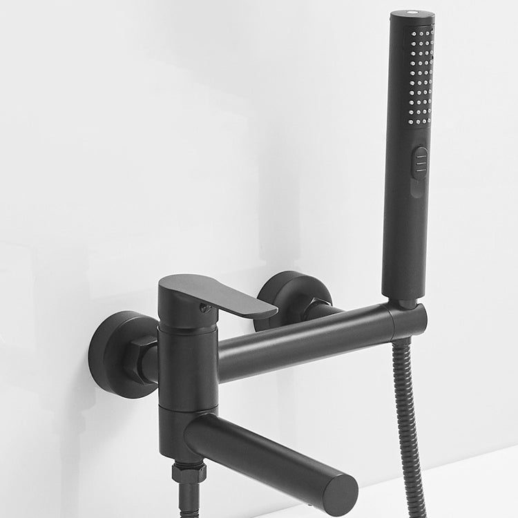 Swivel Spout Tub Faucet Trim Single Lever Handle Handshower Bath Filler with Shower Hose