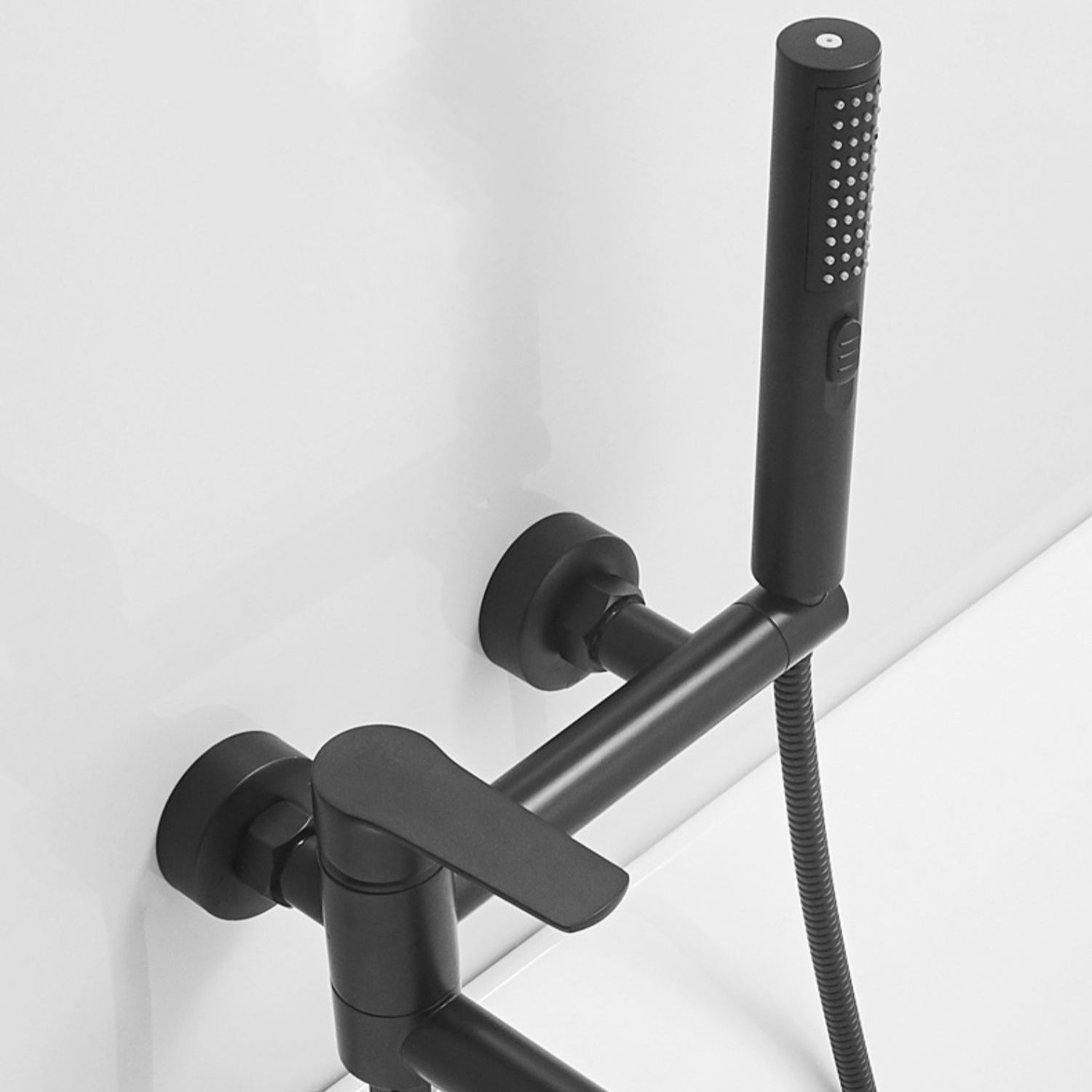 Swivel Spout Tub Faucet Trim Single Lever Handle Handshower Bath Filler with Shower Hose