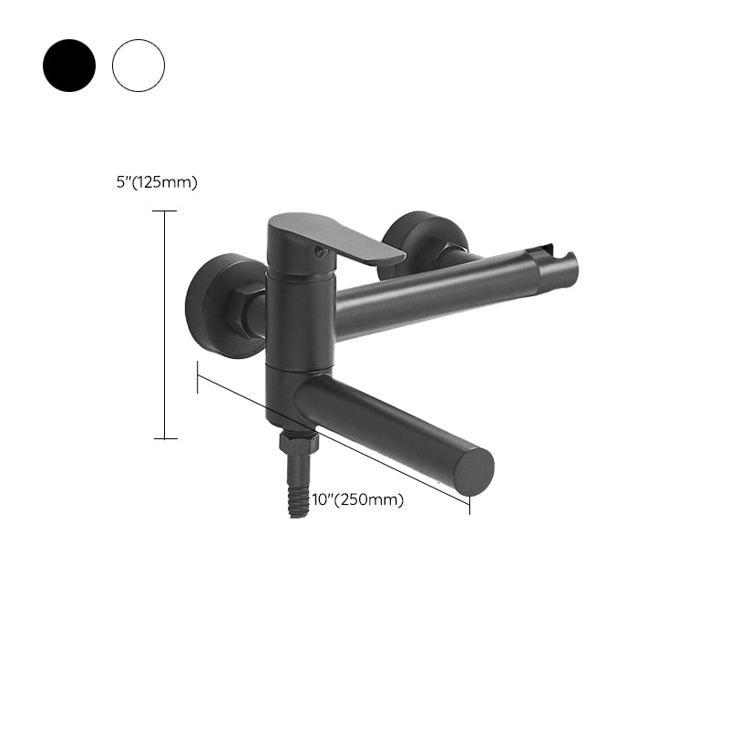 Swivel Spout Tub Faucet Trim Single Lever Handle Handshower Bath Filler with Shower Hose