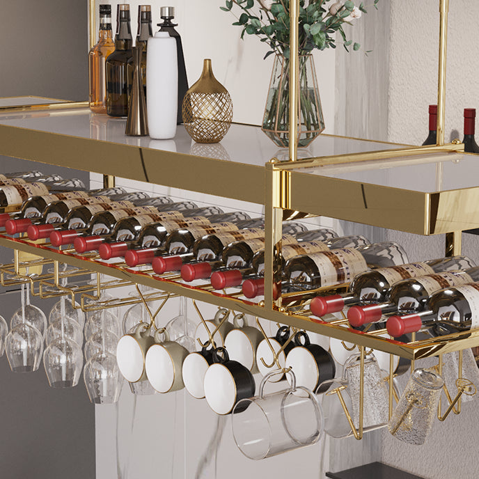 Modern Hanging Wine Rack Metal Wine Bottle & Glass Rack for Dining Room