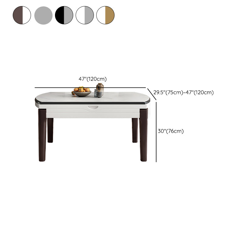 Modern Style Stone Furniture Set 7 Pieces Round Shape Dinette Table with Armless Chair