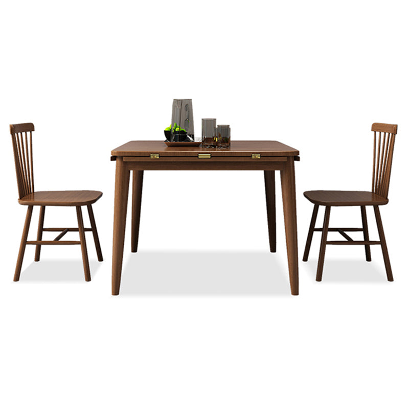 Wood Top Dining Table Set 1/5 Pieces Brown Dinette Set for Kitchen