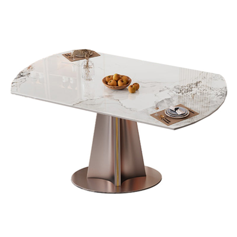 White Stone Dining Set for Home 1/5/7 Pieces Modern Foldable Dining Table Set