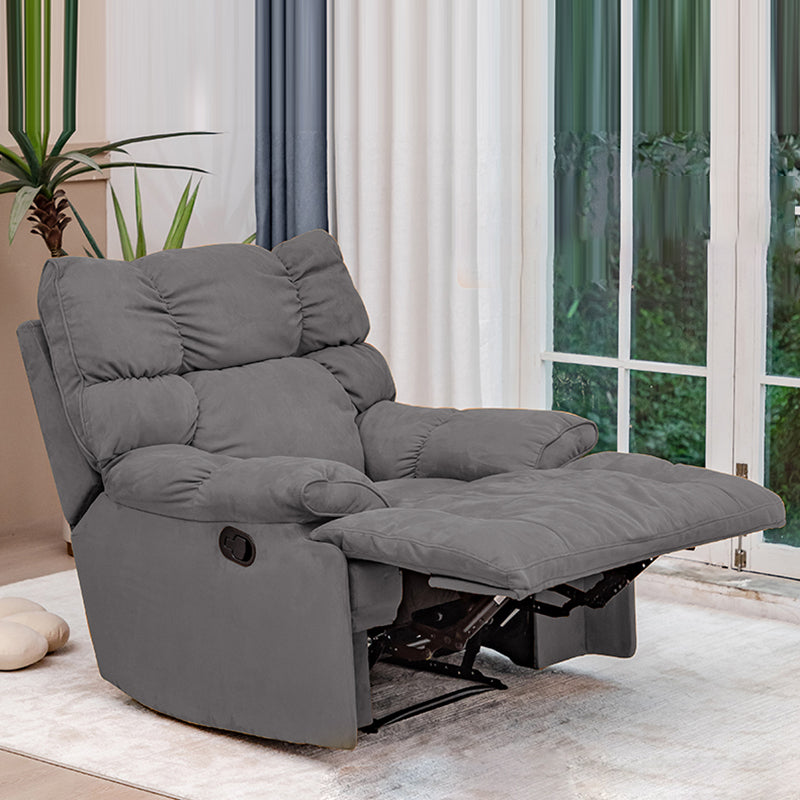 Modern Microsuede Standard Recliner with Independent Foot and Tufted