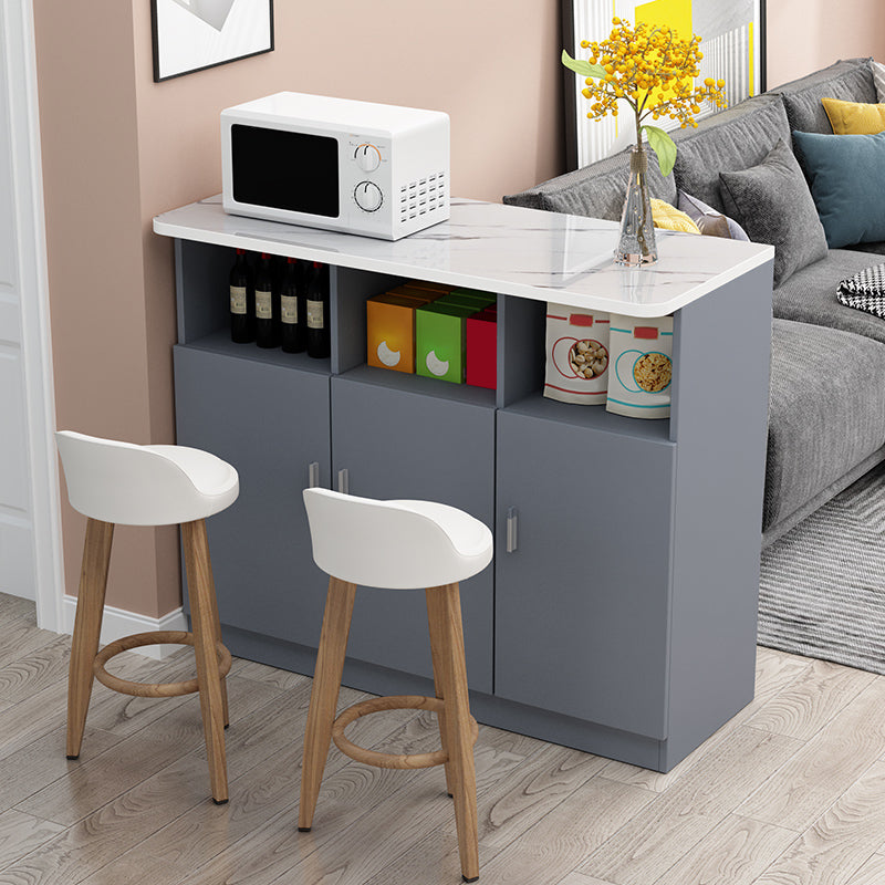 Contemporary Bar Dining Table Rectangle Wooden Counter Table