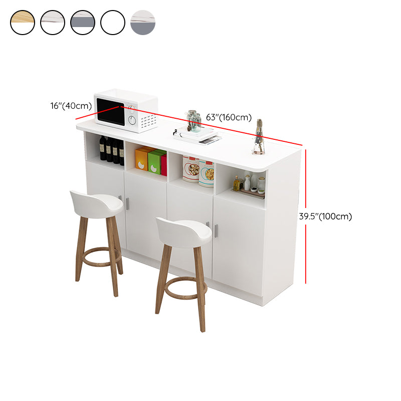 Contemporary Bar Dining Table Rectangle Wooden Counter Table