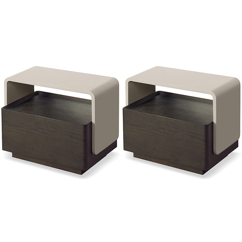 Engineered Wood Bedside Cabinet Modern Bed Nightstand with Drawer