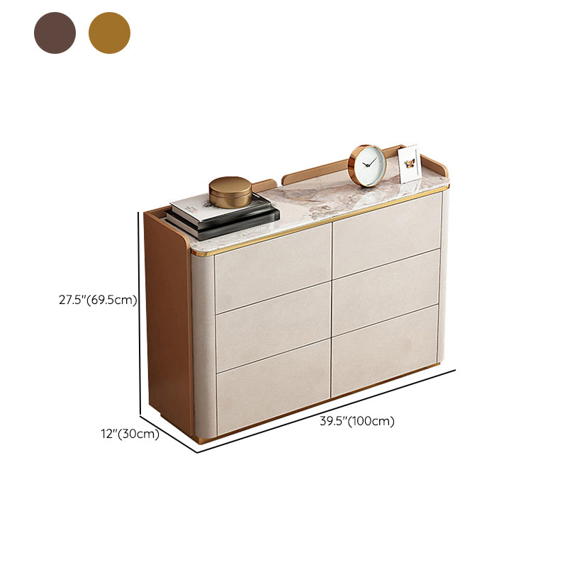 Stone Storage Chest Dresser Contemporary 11.7 Inch W Dresser with 6 Drawers